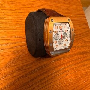 TW Steel Gold-Tone and White Chronograph Watch